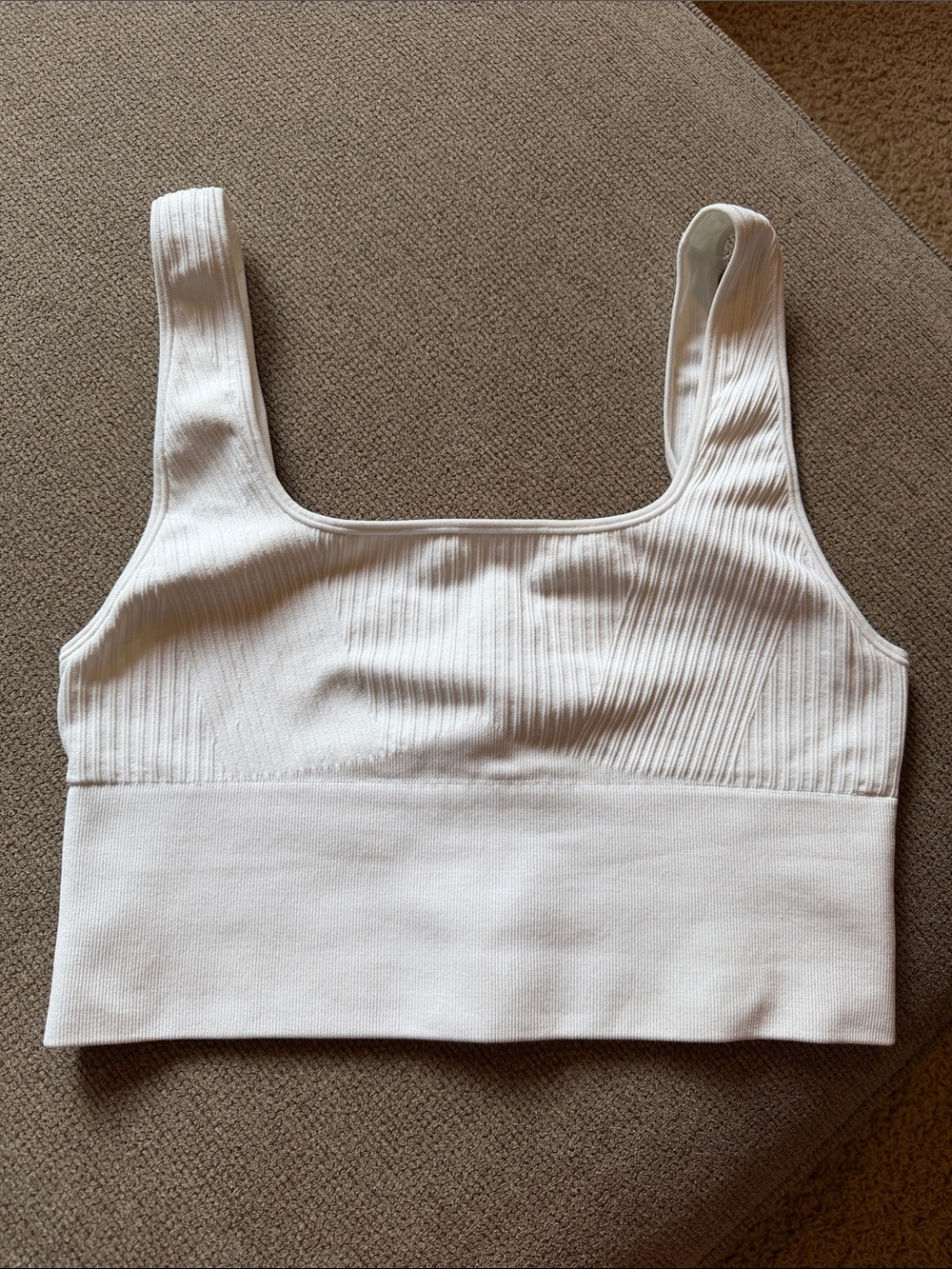 PINK Victoria's Secret Ribbed Square-Neck Bralette -  White